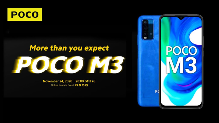 POCO M3 is Launching on November 24; Features Snapdragon 662 and a 6000 mAh Battery