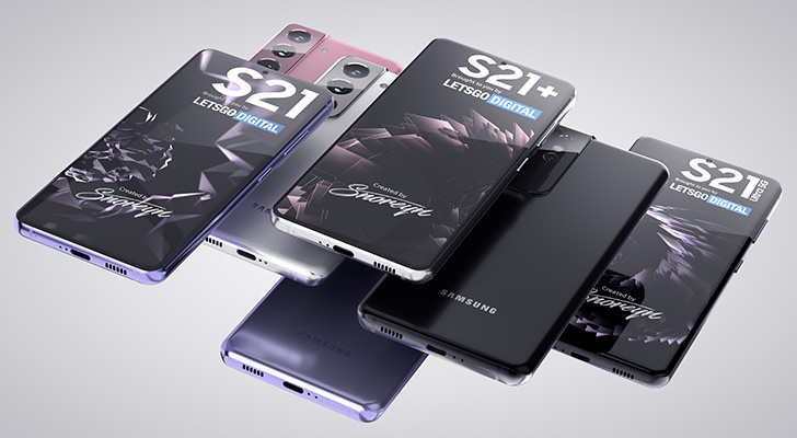 Samsung Galaxy S21 Ultra, Galaxy S21 Plus, and Galaxy S21 Leaked in High-quality Product Renders